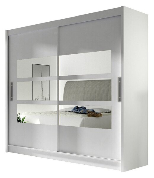 Gardróbszekrény Closico Pallor III, Laminált forgácslap, 215x180x58cm, Fehér