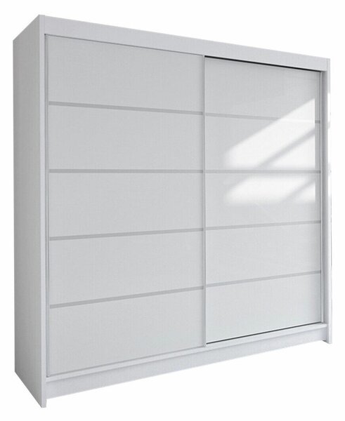 Gardróbszekrény Closico Cavaris IV, Laminált forgácslap, 215x180x58cm, Fehér