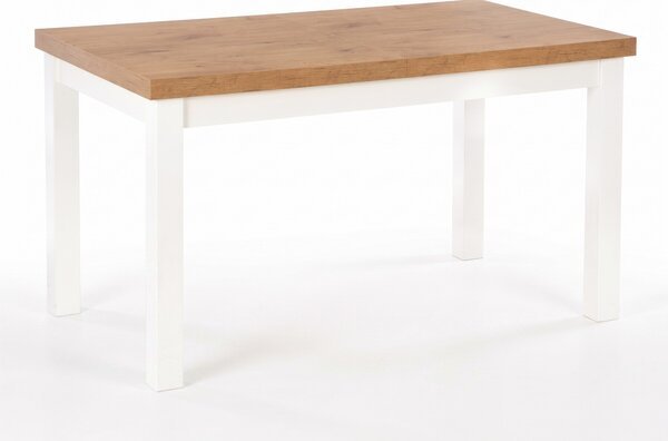 Asztal Houston 559, 79x80cm, Lancelot tölgy, Fehér, Bükkfa