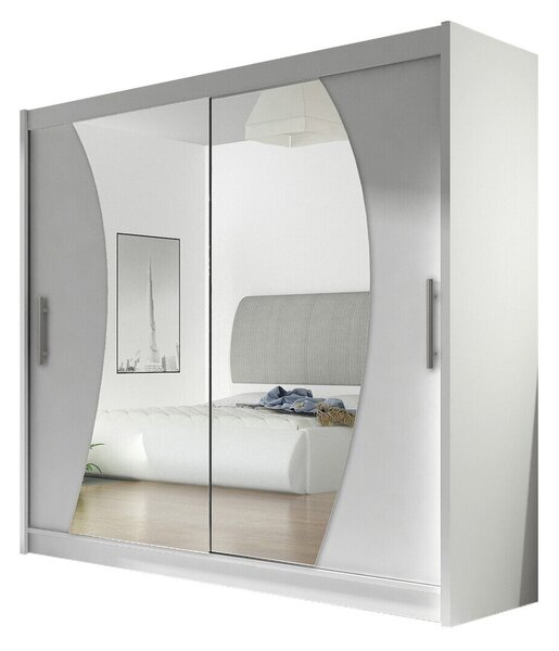 Gardróbszekrény Closico Pallor IX, Laminált forgácslap, 215x180x58cm, Fehér