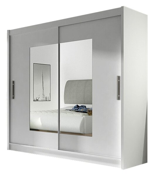 Gardróbszekrény Closico Pallor VII, Laminált forgácslap, 215x180x58cm, Fehér