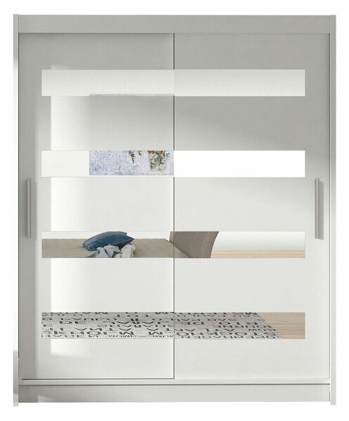 Gardróbszekrény Closico Camera XIII, Laminált forgácslap, 200x150x58cm, Fehér