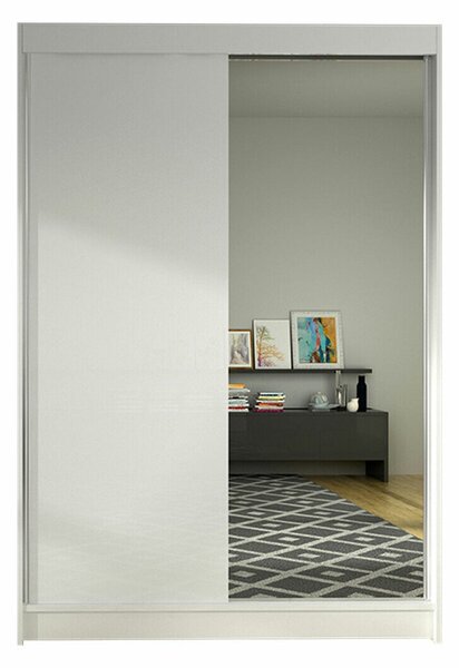 Gardróbszekrény Closico Salvor I, Laminált forgácslap, 200x120x58cm, Fehér
