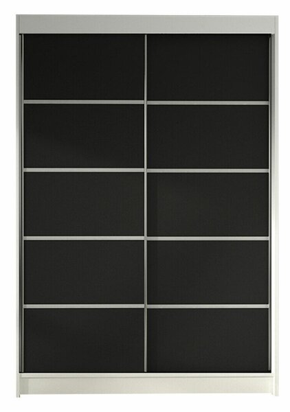 Gardróbszekrény Closico Salvor IV, Laminált forgácslap, 200x120x58cm, Fehér, Fekete