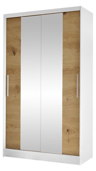 Gardróbszekrény Closico Structor II, Laminált forgácslap, 200x100x58cm, Fehér, Artisan tölgy