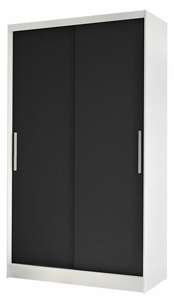 Gardróbszekrény Closico Structor I, Laminált forgácslap, 200x100x58cm, Fehér, Fekete