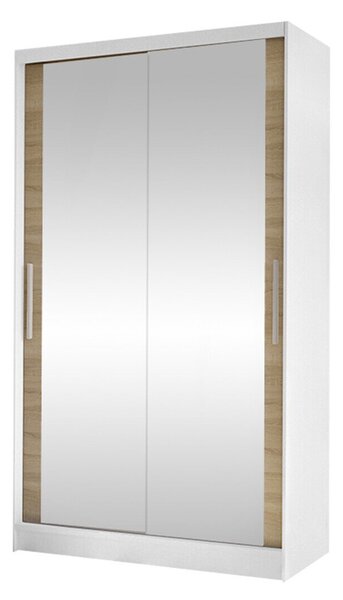 Gardróbszekrény Closico Structor VII, Laminált forgácslap, 200x100x58cm, Fehér, Sonoma tölgy