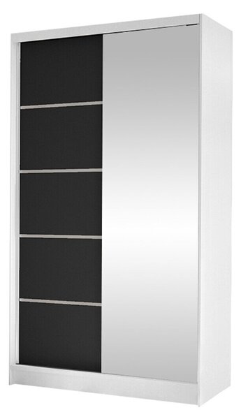 Gardróbszekrény Closico Fractor III, Laminált forgácslap, 200x100x58cm, Fehér, Fekete