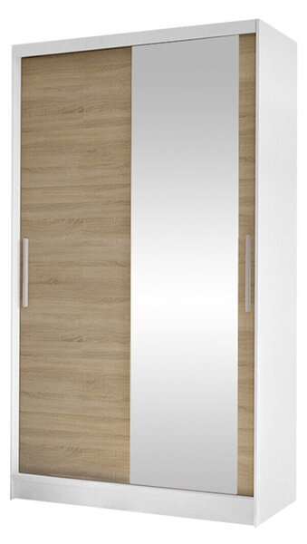 Gardróbszekrény Closico Structor VI, Laminált forgácslap, 200x100x58cm, Fehér, Sonoma tölgy