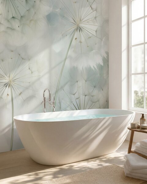 Fotótapéta Absztrakt festmény, amely pitypangokat ábrázol, Fotótapéta egyedi, w05664 : Uwalls.hu