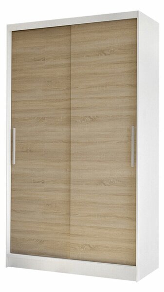 Gardróbszekrény Closico Structor I, Laminált forgácslap, 200x100x58cm, Fehér, Sonoma tölgy