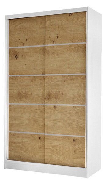 Gardróbszekrény Closico Fractor IV, Laminált forgácslap, 200x100x58cm, Fehér, Artisan tölgy