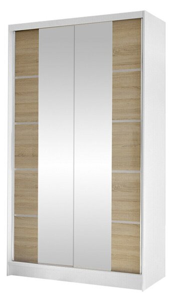Gardróbszekrény Closico Fractor V, Laminált forgácslap, 200x100x58cm, Sonoma tölgy, Fehér