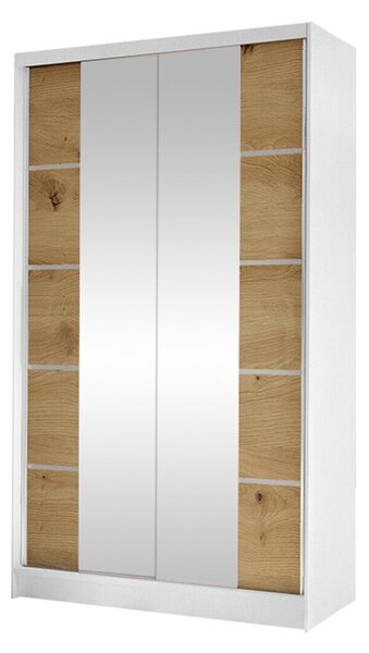 Gardróbszekrény Closico Fractor V, Laminált forgácslap, 200x100x58cm, Artisan tölgy, Fehér