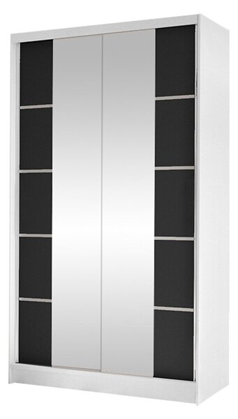Gardróbszekrény Closico Fractor V, Laminált forgácslap, 200x100x58cm, Fehér, Fekete