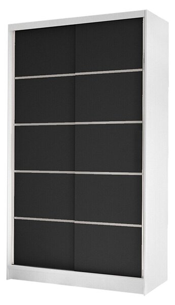 Gardróbszekrény Closico Fractor IV, Laminált forgácslap, 200x100x58cm, Fekete, Fehér