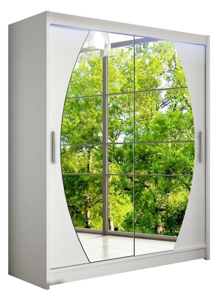 Gardróbszekrény Closico Camera VIII, Laminált forgácslap, 200x150x58cm, Fehér