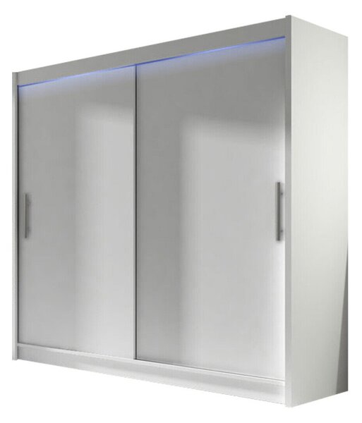 Gardróbszekrény Closico Pallor I, Laminált forgácslap, 215x180x58cm, Fehér
