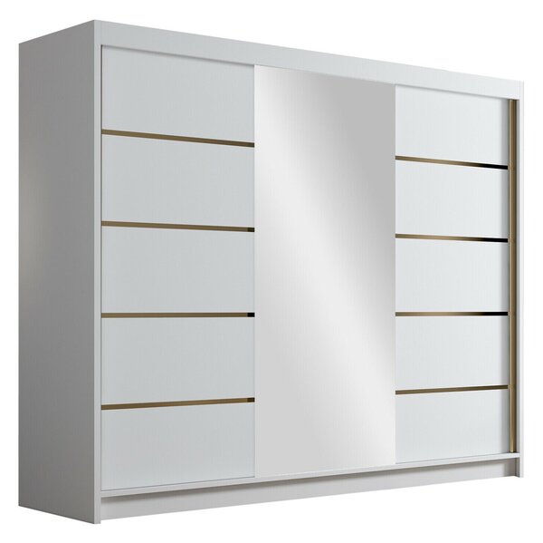 Gardróbszekrény Closico Veltron II, Laminált forgácslap, 215x250x58cm, Fehér