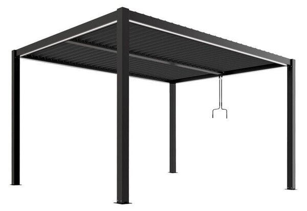 LUXE pergola 4x4m antracit LED világítással