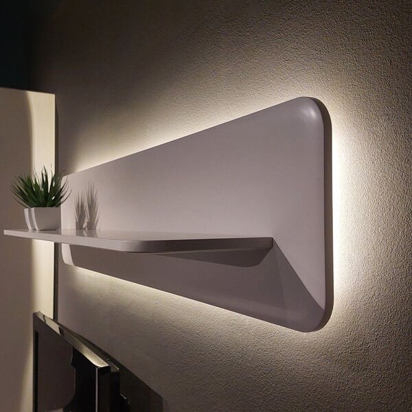 Fali polc, fehér matt, 140 cm - PICADILLY