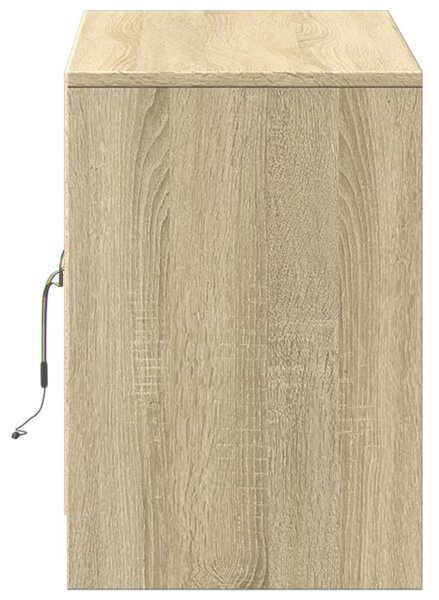 Sonoma tölgy színű szerelt fa LED-es TV-szekrény 100x34x50 cm