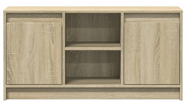 Sonoma tölgy színű szerelt fa LED-es TV-szekrény 100x34x50 cm