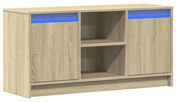 Sonoma tölgy színű szerelt fa LED-es TV-szekrény 100x34x50 cm