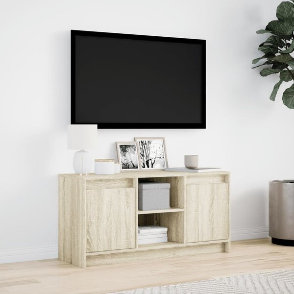 Sonoma tölgy színű szerelt fa LED-es TV-szekrény 100x34x50 cm