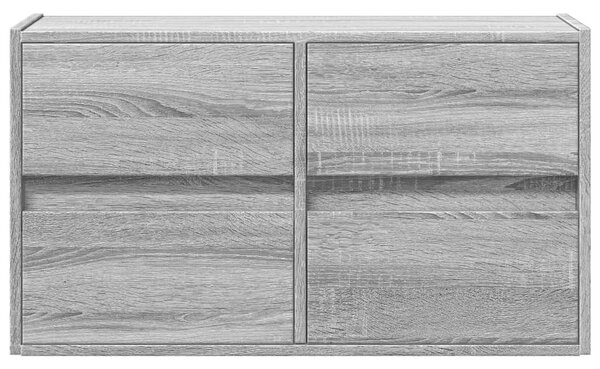 Szürke sonoma színű fali TV-szekrény LED-del 80 x 31 x 45 cm