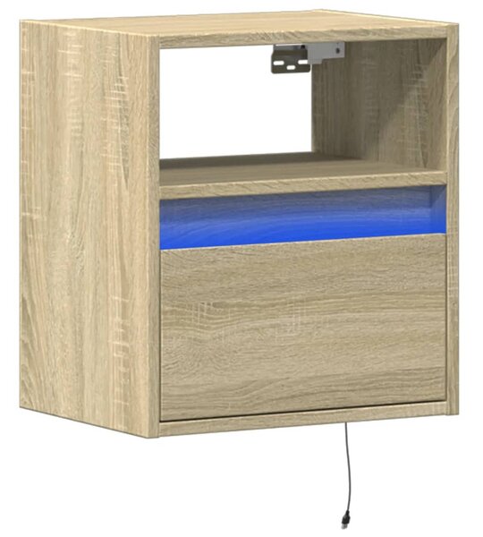 Sonoma tölgy színű fali TV-szekrény LED-ekkel 41x31x45 cm
