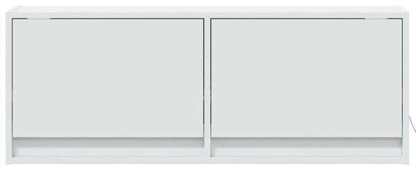 Fehér falra szerelhető TV-szekrény LED-lámpákkal 100x31x35 cm
