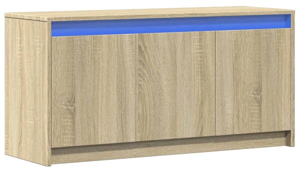 Sonoma tölgy színű szerelt fa LED-es TV-szekrény 100x34x50 cm