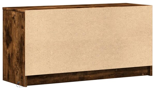 Füstös tölgy színű szerelt fa LED-es TV-szekrény 100x34x50 cm