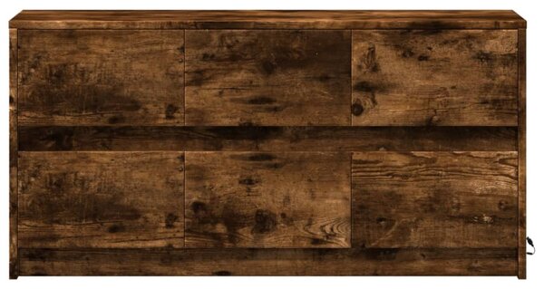 Füstös tölgy színű szerelt fa LED-es TV-szekrény 100x34x50 cm
