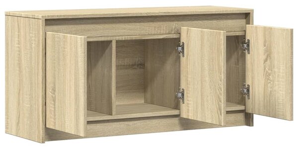 Sonoma tölgy színű szerelt fa LED-es TV-szekrény 100x34x50 cm