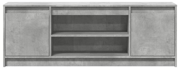 Betonszürke szerelt fa TV-szekrény LED-ekkel 139,5 x 34 x 50 cm