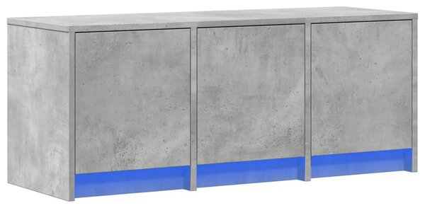 Betonszürke szerelt fa TV-szekrény LED-ekkel 97 x 34 x 40 cm