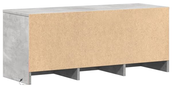Betonszürke szerelt fa TV-szekrény LED-ekkel 97 x 34 x 40 cm