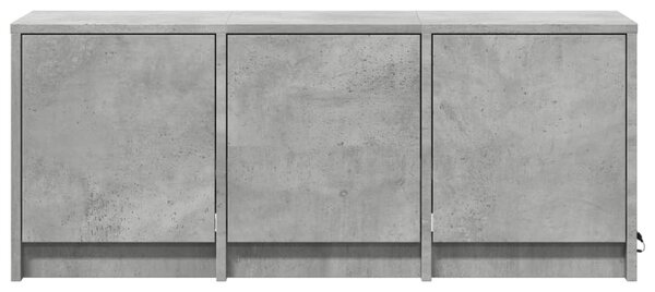 Betonszürke szerelt fa TV-szekrény LED-ekkel 97 x 34 x 40 cm