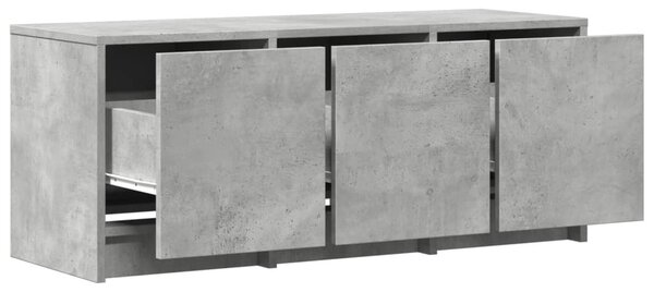 Betonszürke szerelt fa TV-szekrény LED-ekkel 97 x 34 x 40 cm