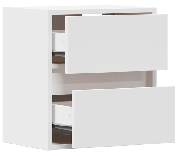 2 db fehér falra szerelhető TV-szekrény LED-del 41 x 31 x 45 cm