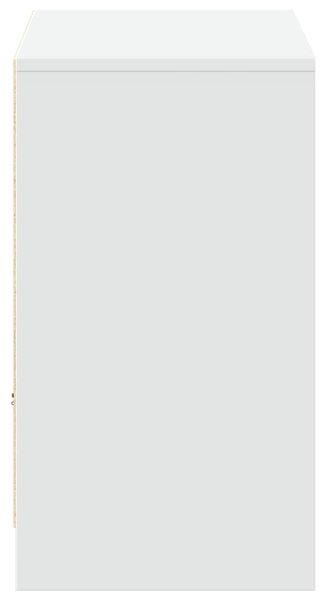 Fehér szerelt fa TV-szekrény LED-ekkel 91 x 34 x 61 cm