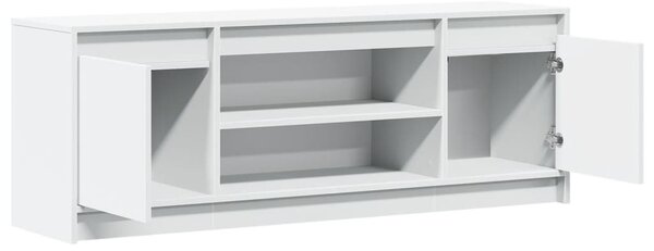 Fehér szerelt fa TV-szekrény LED-ekkel 139,5 x 34 x 50 cm