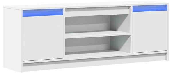 Fehér szerelt fa TV-szekrény LED-ekkel 139,5 x 34 x 50 cm