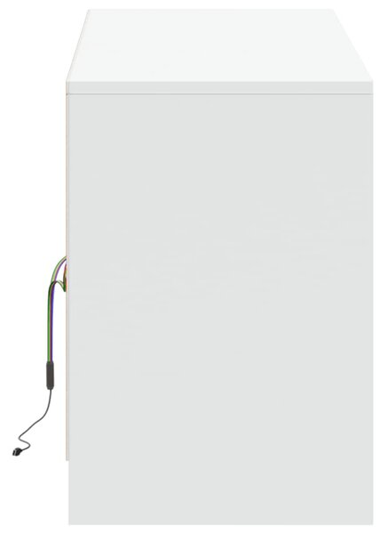 Fehér szerelt fa TV-szekrény LED-ekkel 139,5 x 34 x 50 cm