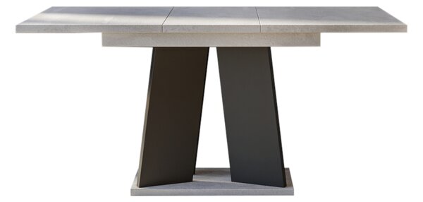 MUFO szétnyitható étkezőasztal, 120/160x75x90, K350 concrete flow/fekete