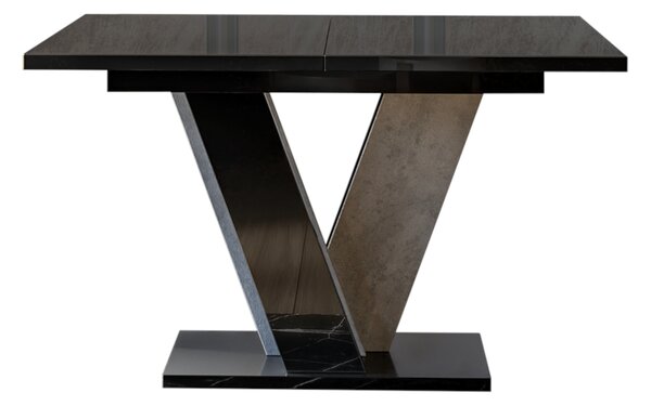VINEA szétnyitható étkezőasztal, 120/160x75x90, fekete fényű/számítás