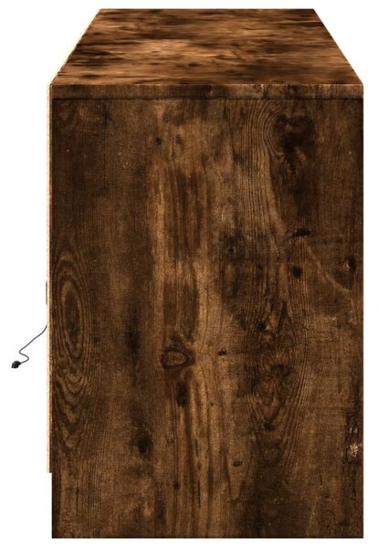 Füstös tölgy színű szerelt fa LED-es TV-szekrény 180x34x50 cm