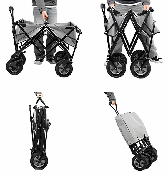 Wózek plażowy transportowy ogrodowy składany czerwony 48x90 cm multigarden